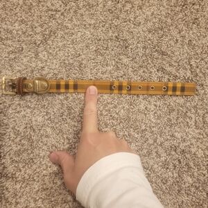 Vintage Burberry Tan and Brown Dog Collar